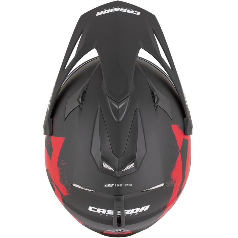 Casco da moto enduro Cassida Tour 2.0 Crew nero opaco-rosso