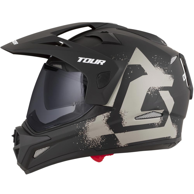 Casco da moto Enduro Cassida Tour 2.0 Crew nero opaco-sabbia