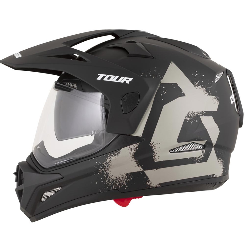 Casco da moto Enduro Cassida Tour 2.0 Crew nero opaco-sabbia