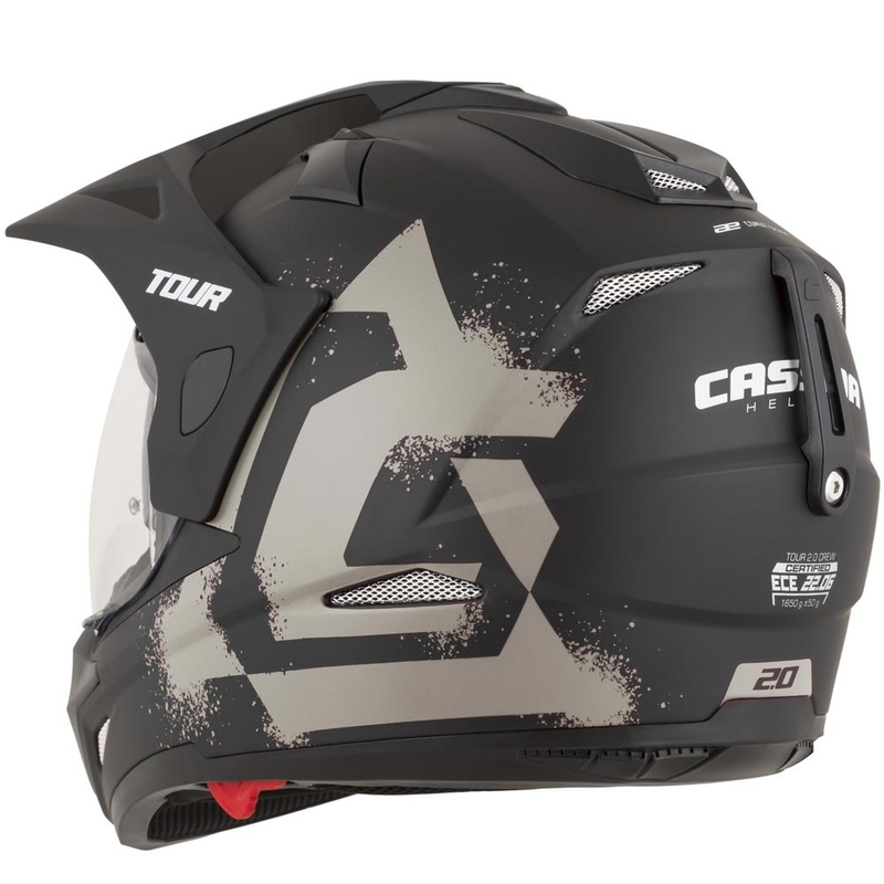 Casco da moto Enduro Cassida Tour 2.0 Crew nero opaco-sabbia