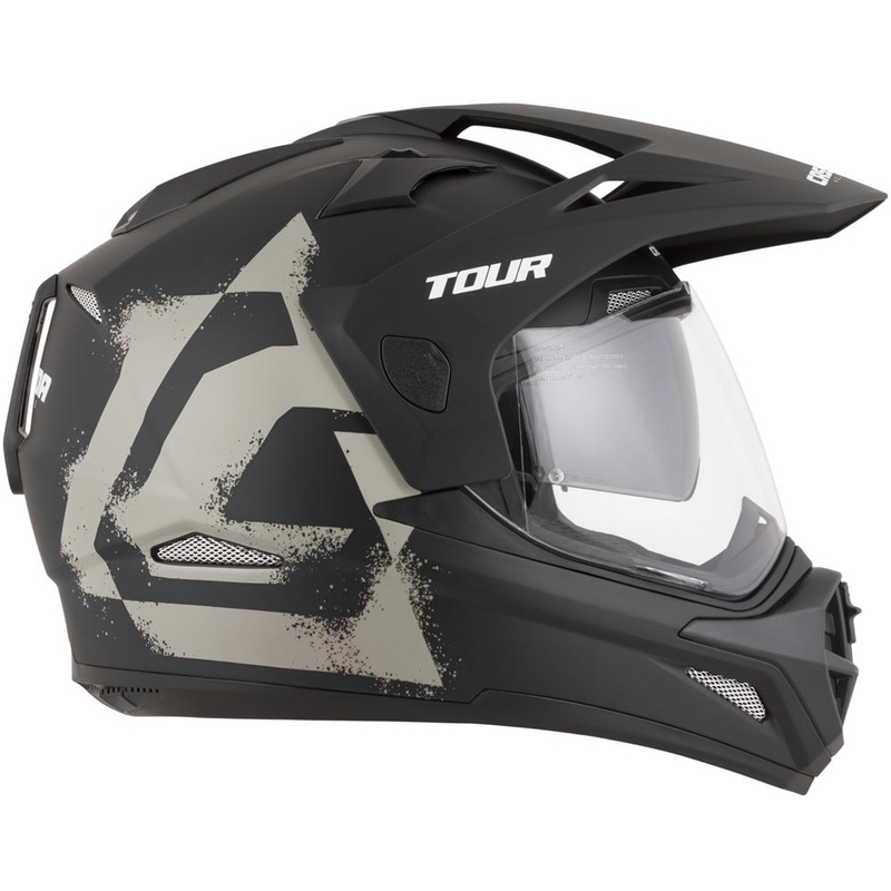 Casco da moto Enduro Cassida Tour 2.0 Crew nero opaco-sabbia
