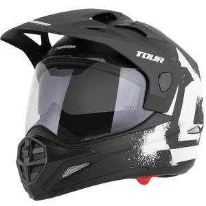 Casco da moto Enduro Cassida Tour 2.0 Crew nero opaco-bianco