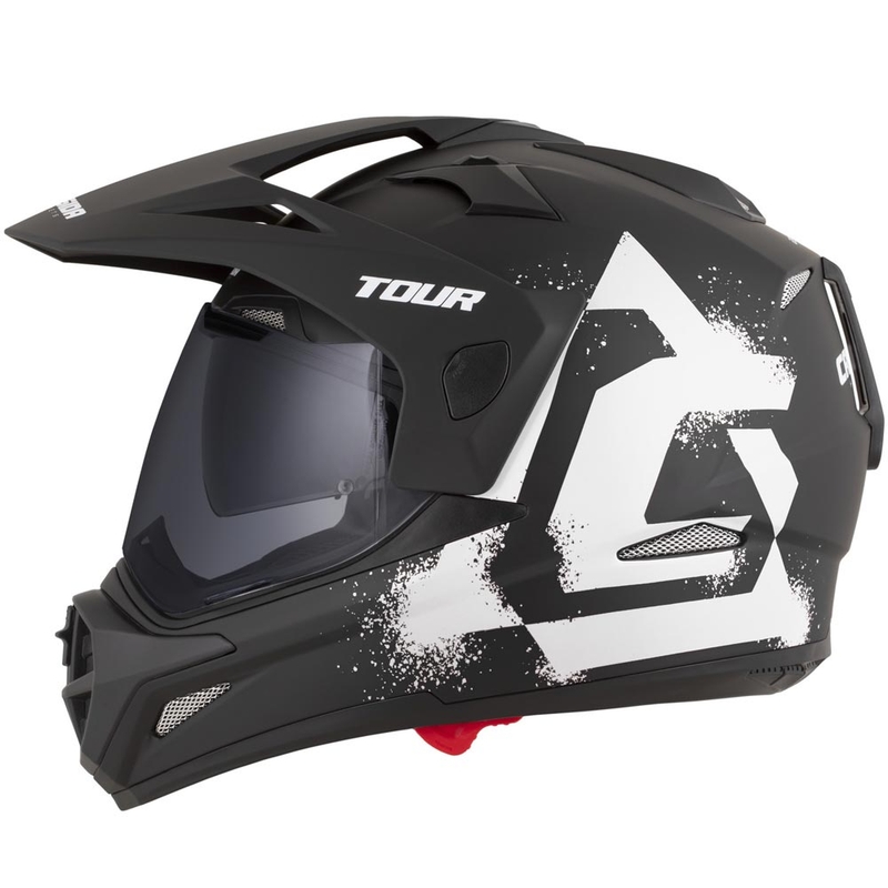 Casco da moto Enduro Cassida Tour 2.0 Crew nero opaco-bianco