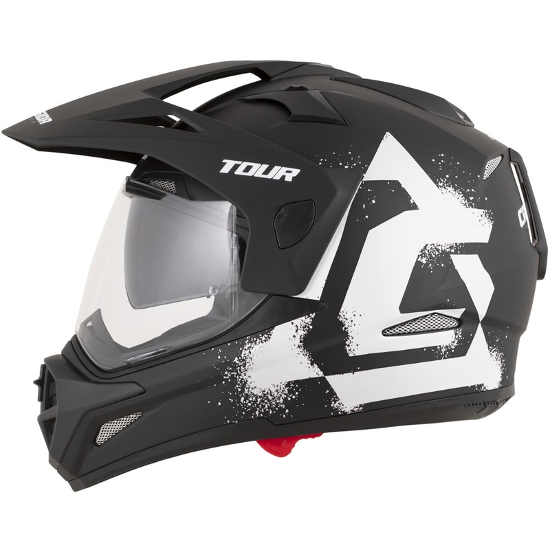 Casco da moto Enduro Cassida Tour 2.0 Crew nero opaco-bianco
