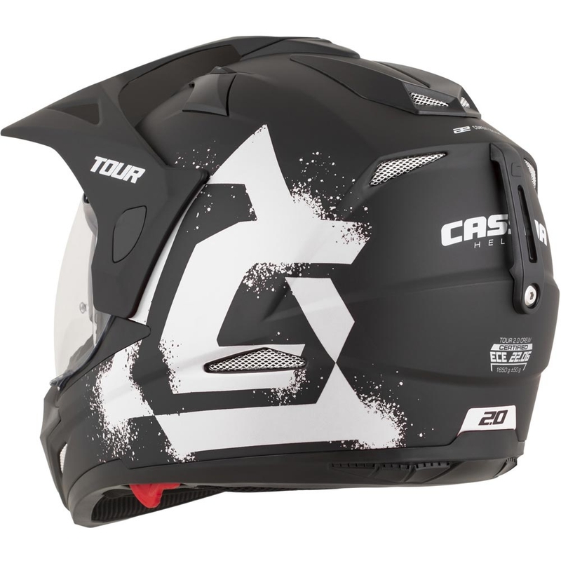 Casco da moto Enduro Cassida Tour 2.0 Crew nero opaco-bianco