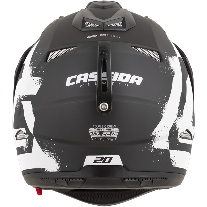 Casco da moto Enduro Cassida Tour 2.0 Crew nero opaco-bianco