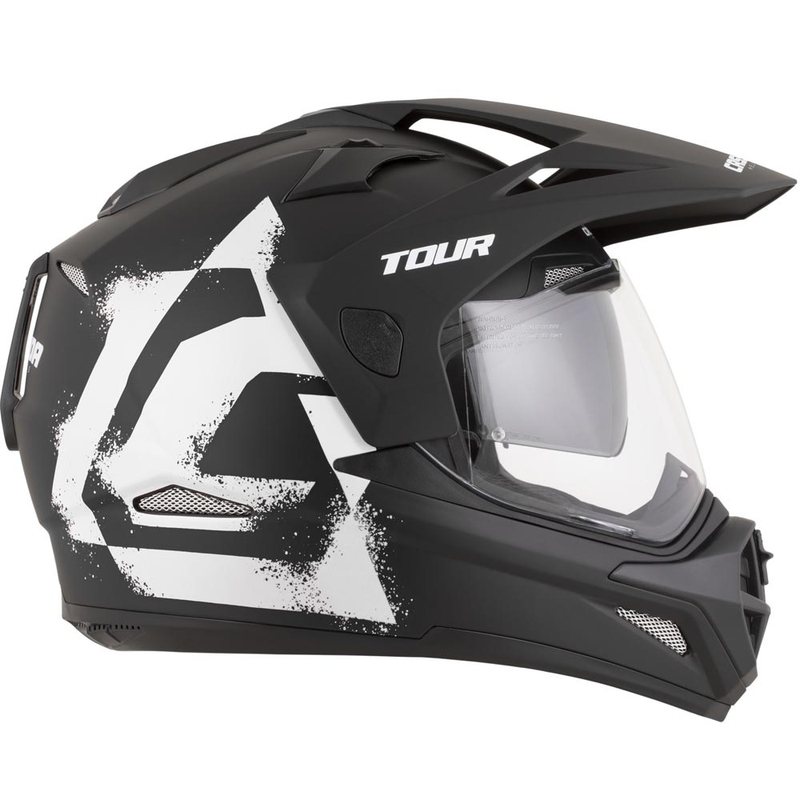 Casco da moto Enduro Cassida Tour 2.0 Crew nero opaco-bianco