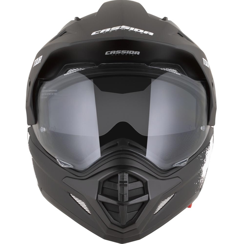 Casco da moto Enduro Cassida Tour 2.0 Crew nero opaco-bianco