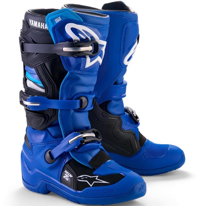 Stivali da motocross per bambini Alpinestars TECH 7 S YAMAHA, collezione blu-bianco-nero