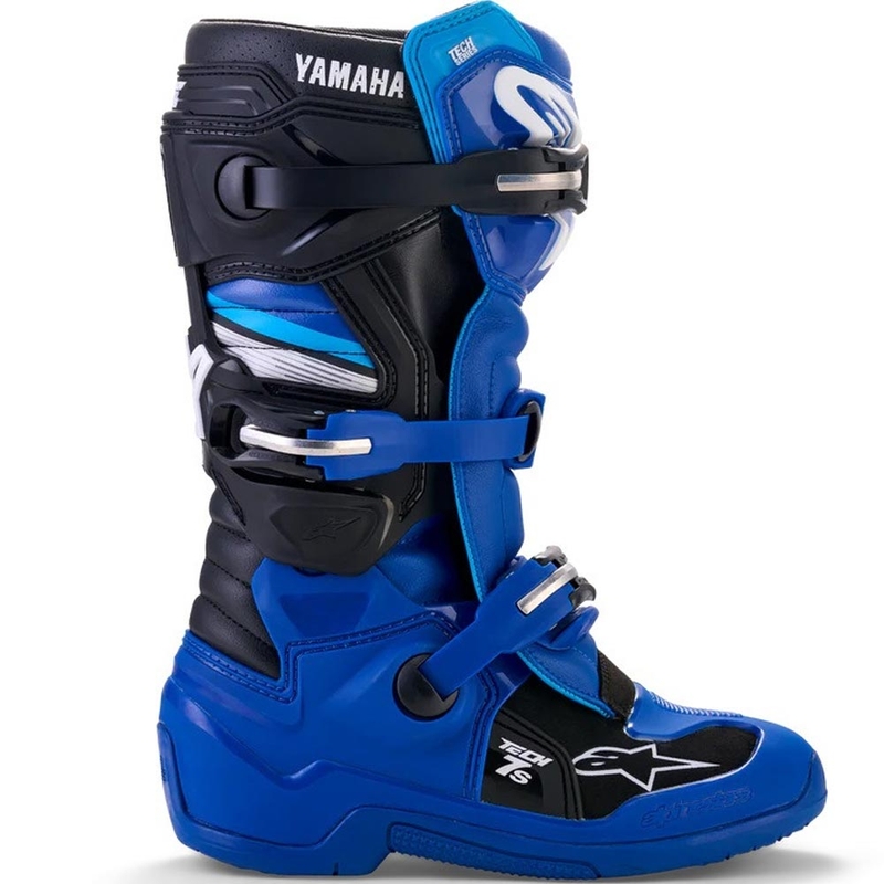 Stivali da motocross per bambini Alpinestars TECH 7 S YAMAHA, collezione blu-bianco-nero
