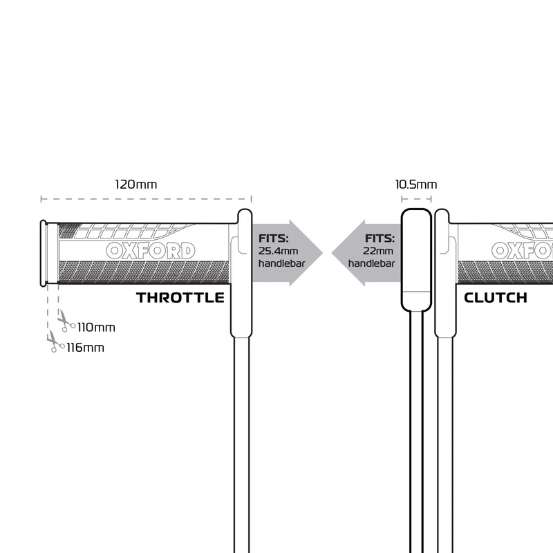 Manopole riscaldate integrate Oxford HotGrips Advanced Touring, nere