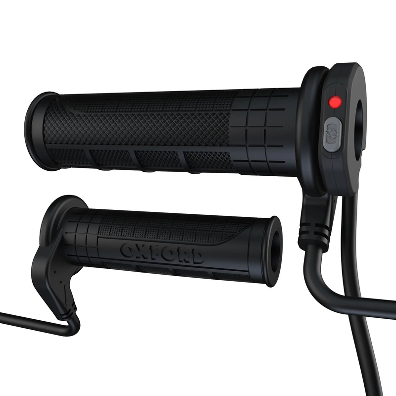 Manopole riscaldate integrate Oxford HotGrips Advanced Adventure, colore nero.