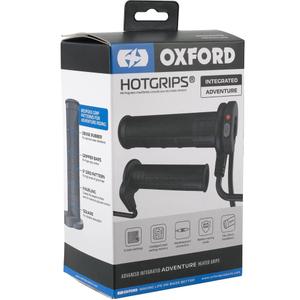 Manopole riscaldate integrate Oxford HotGrips Advanced Adventure, colore nero.
