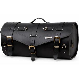 Valigia in pelle per moto con serratura RSA K183 nera