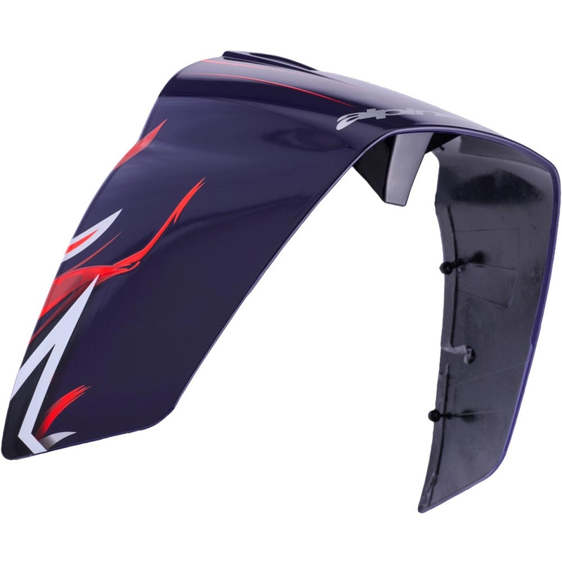 Spoiler aerodinamico per caschi da moto Alpinestars Supertech R10 FLYTE, profilo racing, blu opaco, rosso, bianco