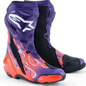 Stivali da moto Alpinestars Supertech R Vented Flyte edizione limitata Jorge Martin viola-rosso-nero