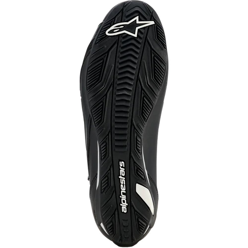 Stivali da moto da donna Alpinestars Stella Faster-4 Drystar, neri e argento.
