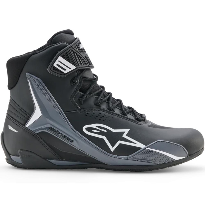 Stivali da moto Alpinestars Faster-4 Drystar neri-grigio scuro-bianchi