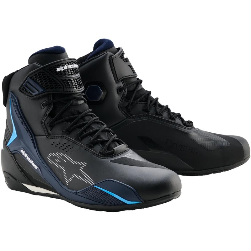 Stivali da moto Alpinestars Faster-4 Drystar neri-blu-bianchi