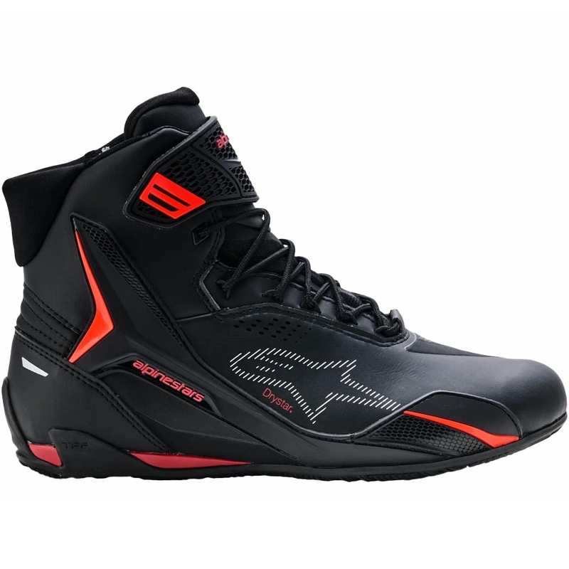 Stivali da moto Alpinestars Faster-4 Drystar neri-rosso fluo