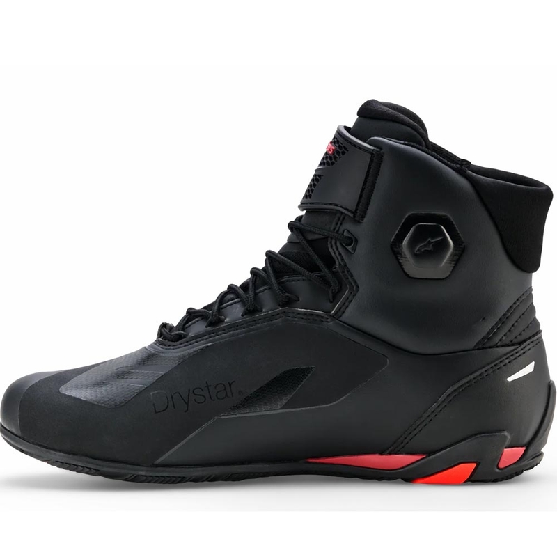 Stivali da moto Alpinestars Faster-4 Drystar neri-rosso fluo
