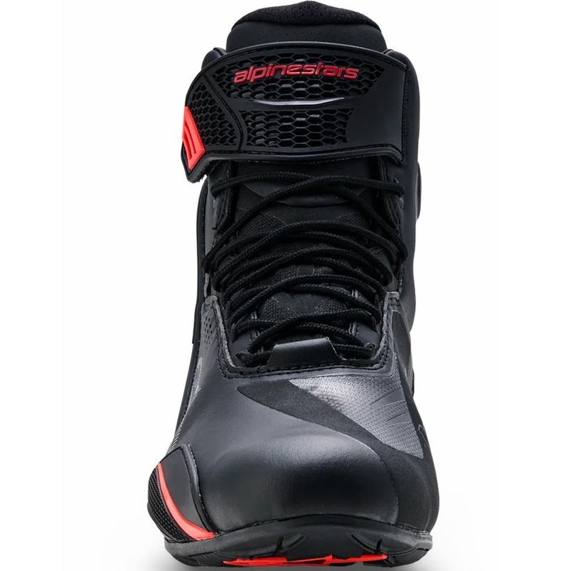 Stivali da moto Alpinestars Faster-4 Drystar neri-rosso fluo