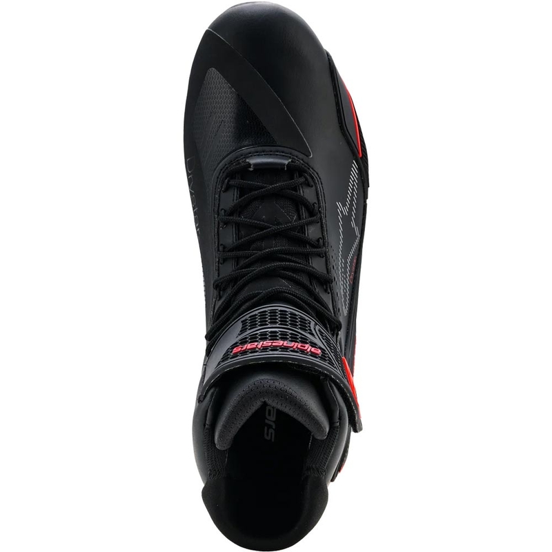 Stivali da moto Alpinestars Faster-4 Drystar neri-rosso fluo
