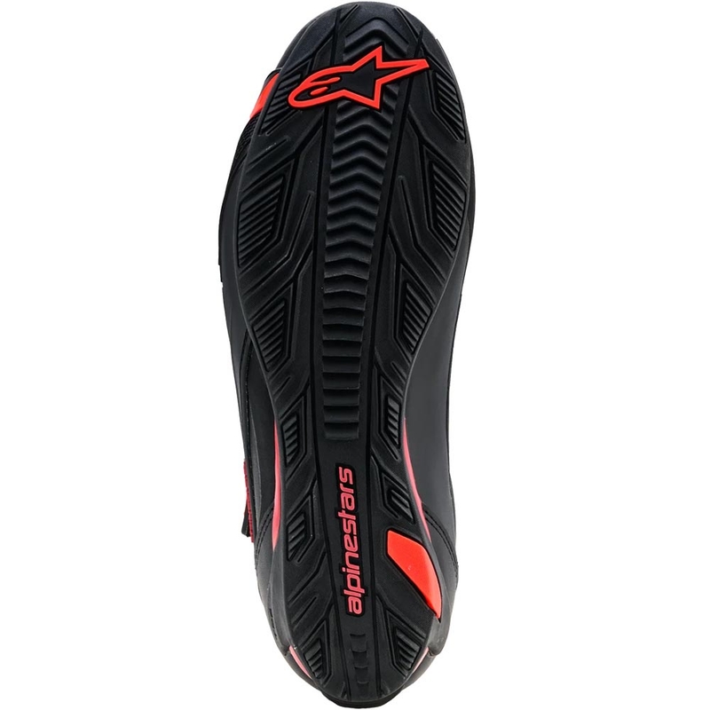 Stivali da moto Alpinestars Faster-4 Drystar neri-rosso fluo