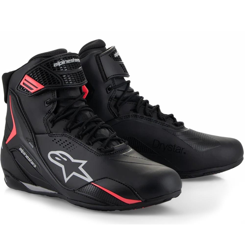 Stivali da moto da donna Alpinestars Stella Faster-4 Drystar, nero-grigio-rosso