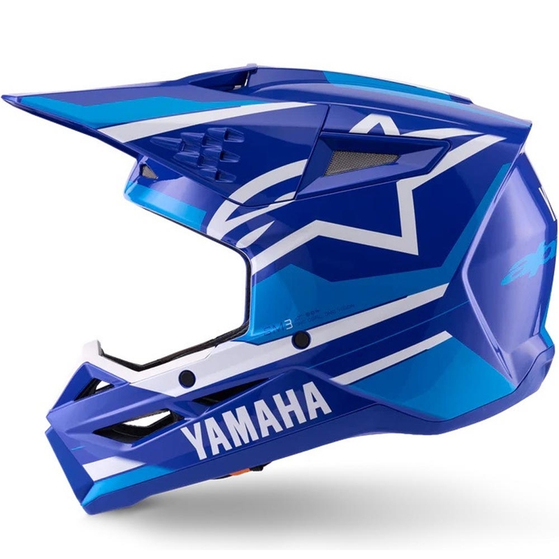 Casco da motocross Alpinestars S-M3 YAMAHA, collezione blu e bianca