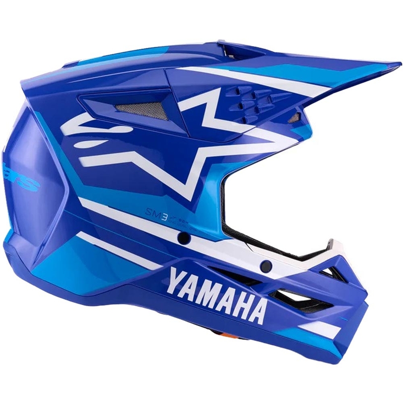 Casco da motocross Alpinestars S-M3 YAMAHA, collezione blu e bianca