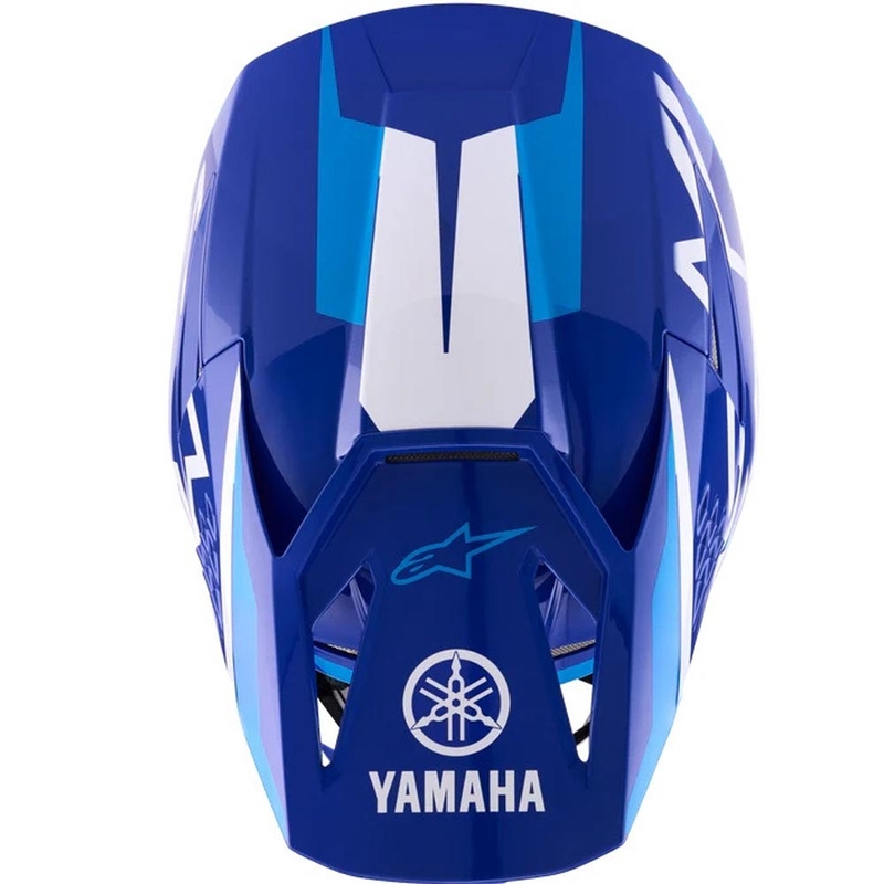 Casco da motocross Alpinestars S-M3 YAMAHA, collezione blu e bianca