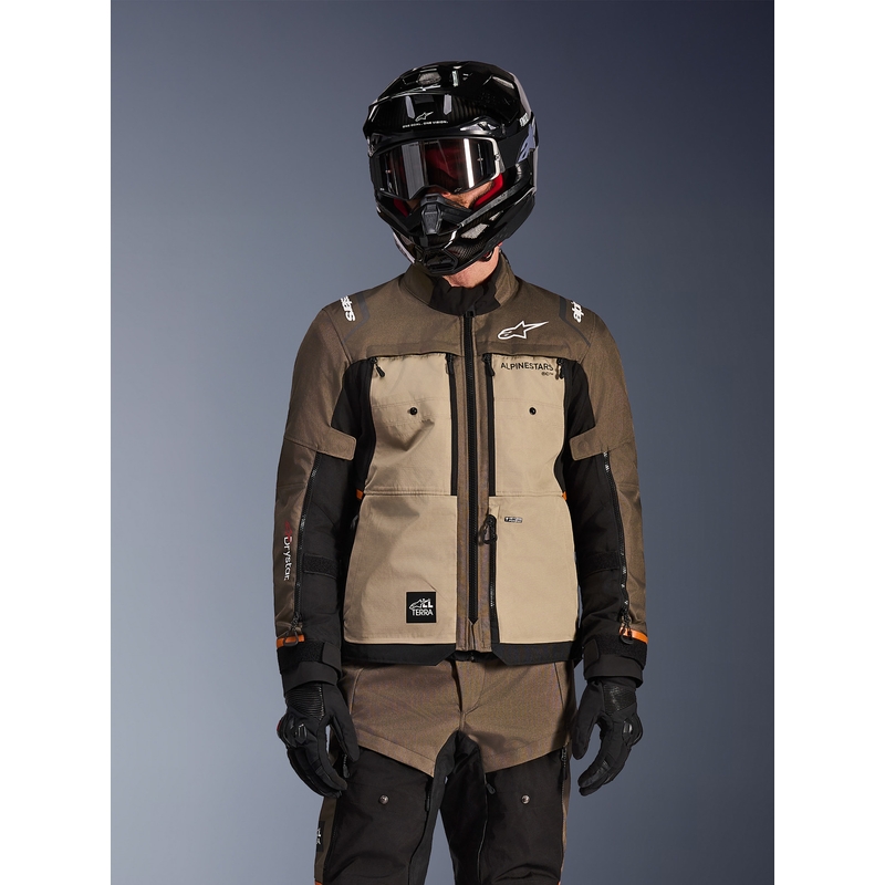 Giacca da moto Alpinestars Cusco Drystar marrone-nera