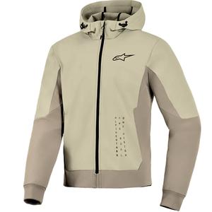 Felpa con cappuccio Alpinestars Radium Tech color sabbia, ideale per motociclisti.