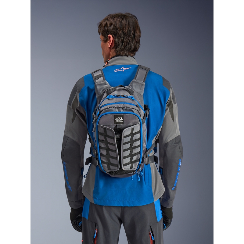 Zaino da moto Alpinestars AT-15 grigio scuro-grigio-blu 15 l