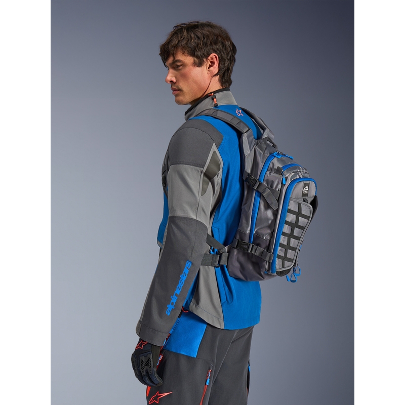 Zaino da moto Alpinestars AT-15 grigio scuro-grigio-blu 15 l