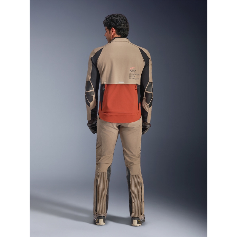 Giacca da moto Alpinestars AMT-8 Stretch Drystar XF marrone-arancione-nero