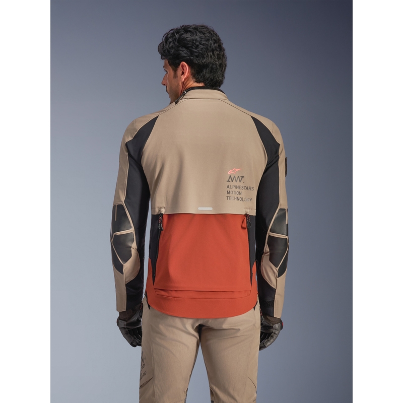 Giacca da moto Alpinestars AMT-8 Stretch Drystar XF marrone-arancione-nero