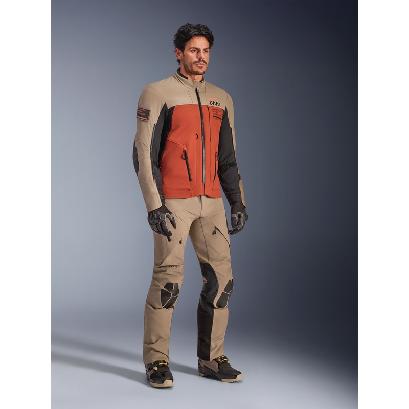 Giacca da moto Alpinestars AMT-8 Stretch Drystar XF marrone-arancione-nero