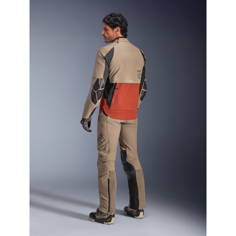 Giacca da moto Alpinestars AMT-8 Stretch Drystar XF marrone-arancione-nero