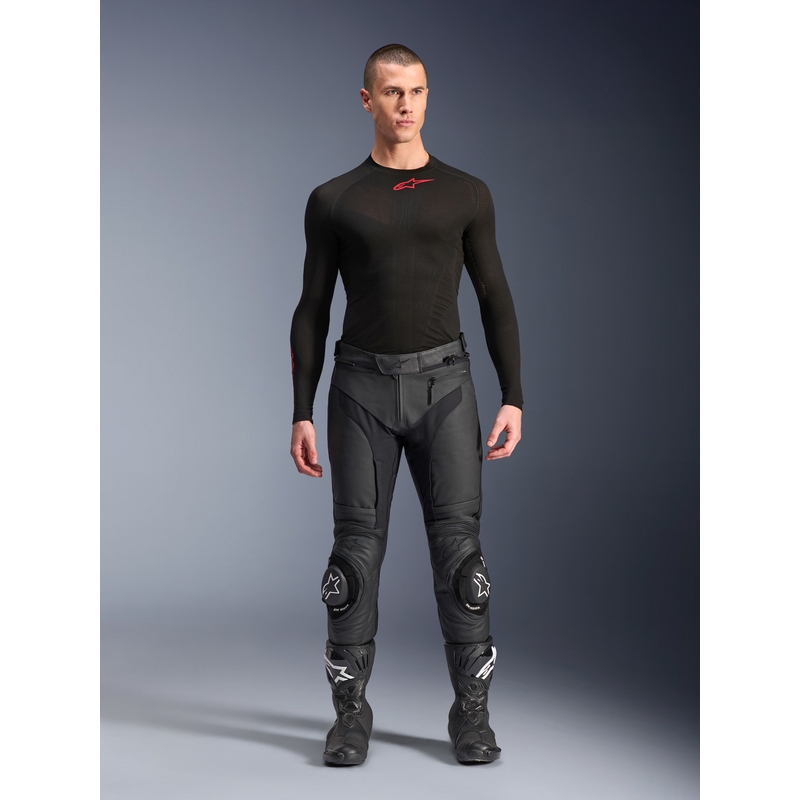 Pantaloni da moto in pelle Alpinestars Missile 3 neri