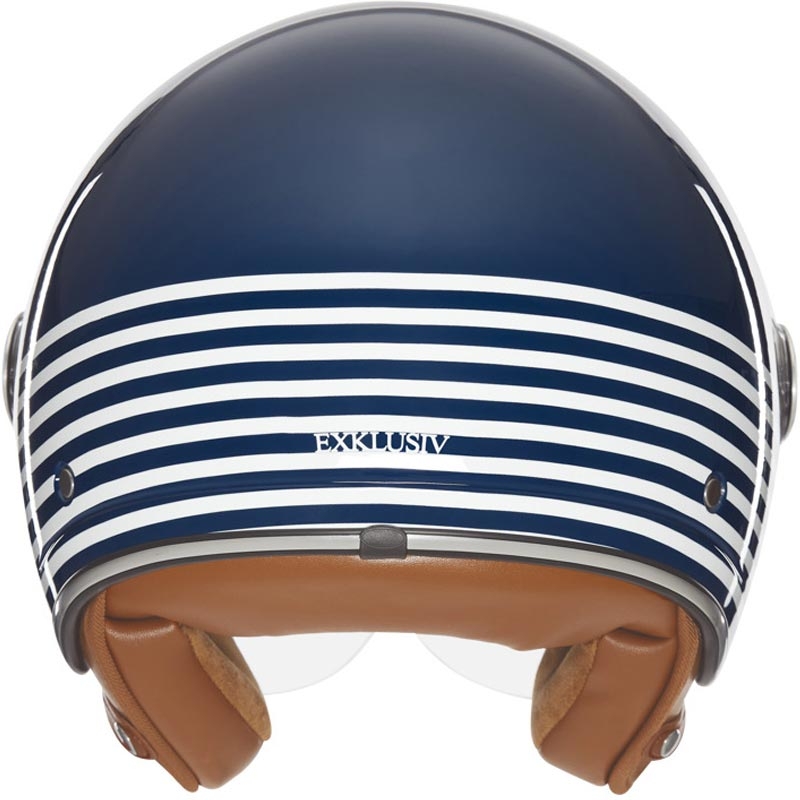 Casco da moto aperto NOX Exklusiv Smart 2 Marina blu-bianco