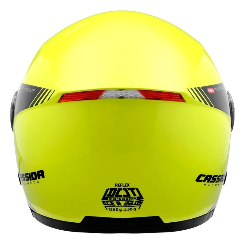 Casco moto aperto Cassida Reflex Safety nero-giallo fluo