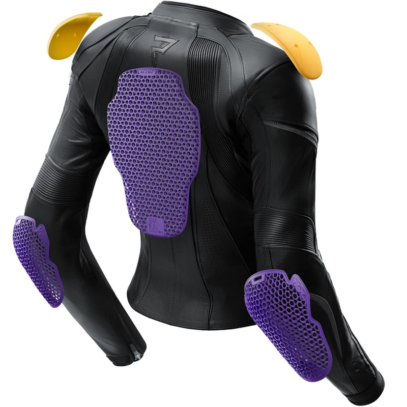 Giacca da motociclista in pelle da donna Rebelhorn Diva ST nero-rosa