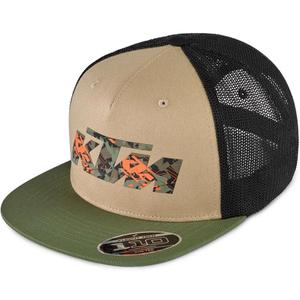 Cappellino da camionista con logo KTM nero-beige-cachi