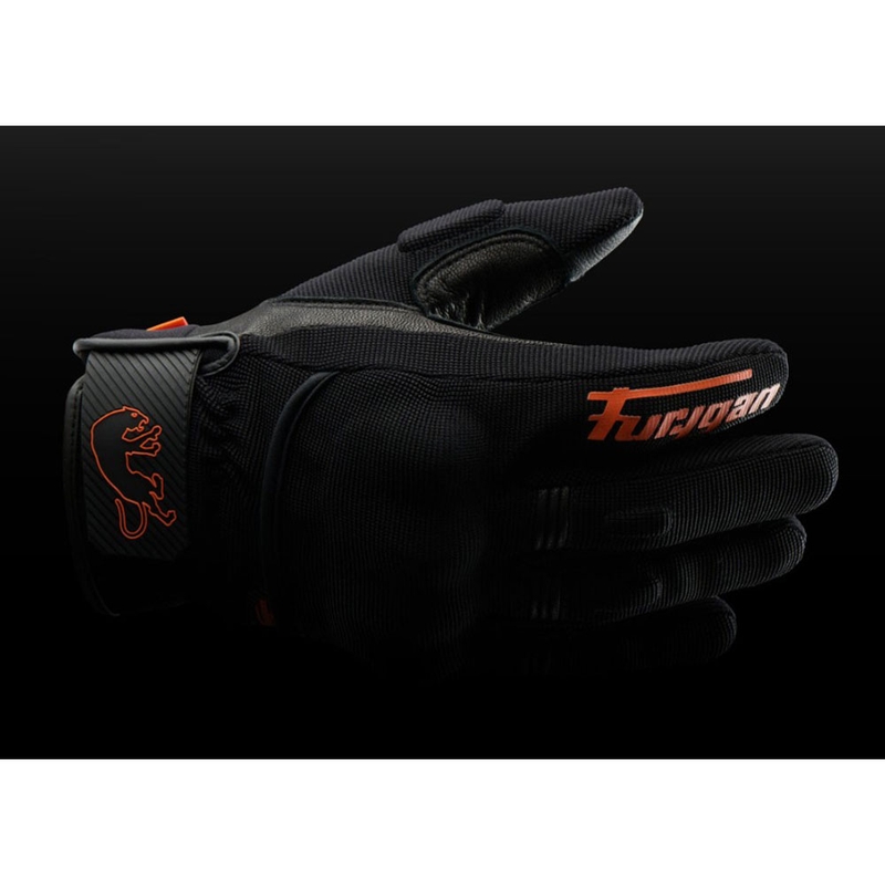Guanti da moto Furygan Jet D3O Evo neri-arancioni