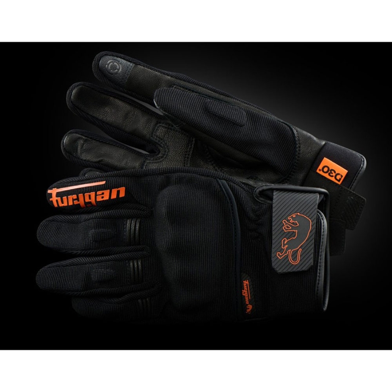 Guanti da moto Furygan Jet D3O Evo neri-arancioni