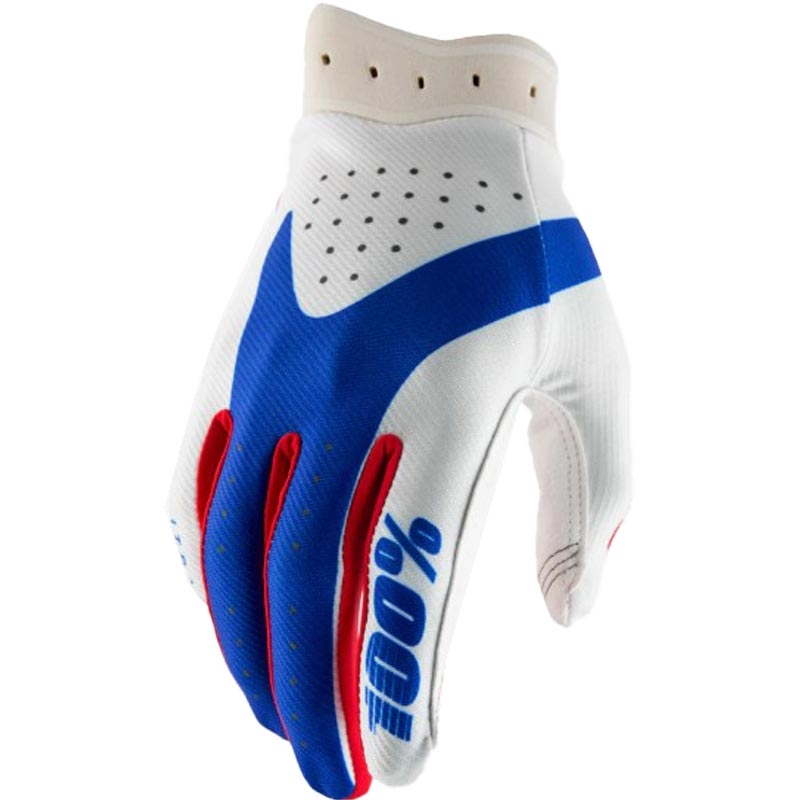 Guanti da motocross 100% iTrack rosso-bianco-blu