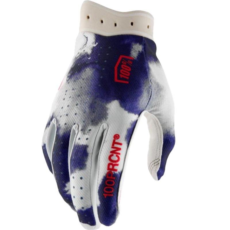 Guanti da motocross 100% iTrack blu-bianco