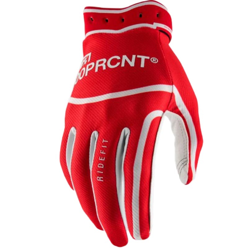 Guanti da motocross 100% Ridefit rossi